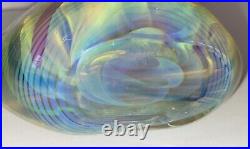 Signed Irving Slotchiver Fumed Art Glass Paperweight/Sculpture 1471