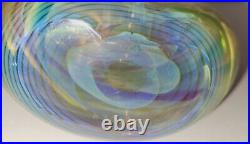 Signed Irving Slotchiver Fumed Art Glass Paperweight/Sculpture 1471