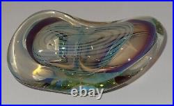 Signed Irving Slotchiver Fumed Art Glass Sculpture 1446