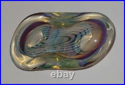 Signed Irving Slotchiver Fumed Art Glass Sculpture 1446