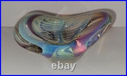 Signed Irving Slotchiver Fumed Art Glass Sculpture 1446