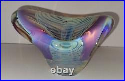 Signed Irving Slotchiver Fumed Art Glass Sculpture 1446