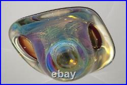 Signed Irving Slotchiver Fumed Art Glass Sculpture 1446