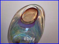 Signed Irving Slotchiver Fumed Art Glass Sculpture 1446