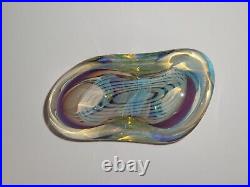 Signed Irving Slotchiver Fumed Art Glass Sculpture 1446