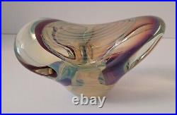 Signed Irving Slotchiver Fumed Art Glass Sculpture 1446