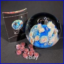 Signed Josh SIMPSON Art Glass Inhabited Planet Paperweight 3 ARTIST PROOF rare