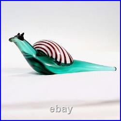 Signed & Labeled Salviati Venetian / Murano Art Glass Snail Paperweight Figurine