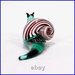 Signed & Labeled Salviati Venetian / Murano Art Glass Snail Paperweight Figurine