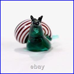 Signed & Labeled Salviati Venetian / Murano Art Glass Snail Paperweight Figurine