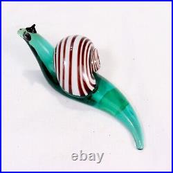 Signed & Labeled Salviati Venetian / Murano Art Glass Snail Paperweight Figurine