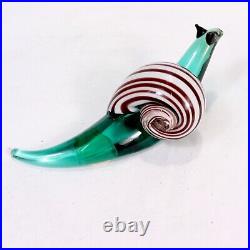 Signed & Labeled Salviati Venetian / Murano Art Glass Snail Paperweight Figurine