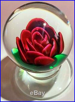 Signed Large Charles KAZIUN Footed Shaded Red Rose