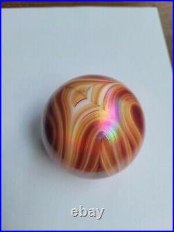 Signed Multicolor Gibson Art Glass Paperweight Great Color