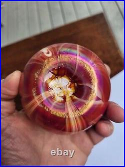 Signed Multicolor Gibson Art Glass Paperweight Great Color