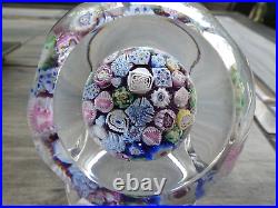 Signed Pairpoint Art Glass Assorted Millefiori Faceted Paperweight COS