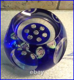 Signed Pairpoint Art Glass Clichy Ltuz Style Millefiori Faceted Paperweight COS