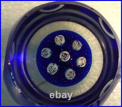 Signed Pairpoint Art Glass Clichy Ltuz Style Millefiori Faceted Paperweight COS