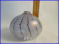 Signed Philabaum Art Glass Reptilian Paper Weight Oil Lamp Irridescent 2002