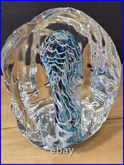 Signed R. Gerrett Spectacular Paperweight/sculpture Glass/ Controlled Bubbles