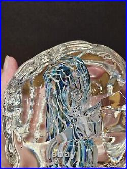 Signed R. Gerrett Spectacular Paperweight/sculpture Glass/ Controlled Bubbles