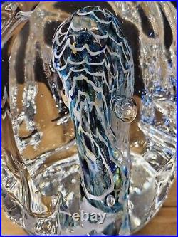 Signed R. Gerrett Spectacular Paperweight/sculpture Glass/ Controlled Bubbles