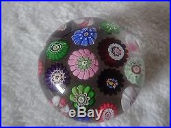 Signed Rare Clichy Concentric Millefiori Paperweight