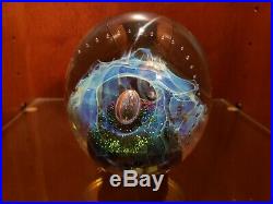 Signed Robert Eichholt Art Glass Globe Paperweight