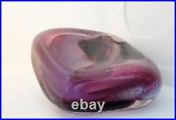 Signed Sally Rogers Studio Art Glass 6 Pink Fossil Sculpture Paperweight 1989