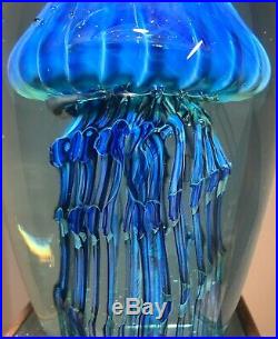 Signed Studio Art Glass Jellyfish Sculpture Paperweight Eickholt Satava