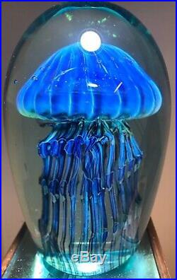 Signed Studio Art Glass Jellyfish Sculpture Paperweight Eickholt Satava