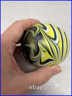 Signed Vandemark Iridescent Swirl Paperweight Vintage 1977