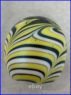 Signed Vandemark Iridescent Swirl Paperweight Vintage 1977