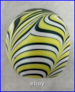 Signed Vandemark Iridescent Swirl Paperweight Vintage 1977