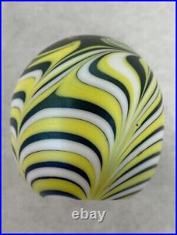 Signed Vandemark Iridescent Swirl Paperweight Vintage 1977