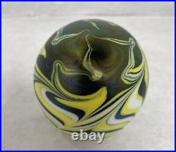 Signed Vandemark Iridescent Swirl Paperweight Vintage 1977