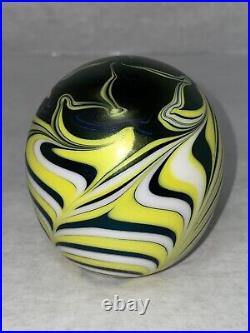 Signed Vandemark Iridescent Swirl Paperweight Vintage 1977