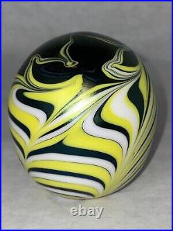 Signed Vandemark Iridescent Swirl Paperweight Vintage 1977