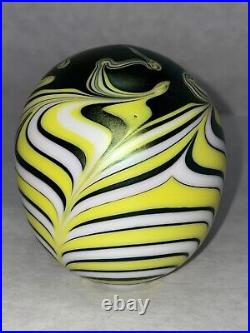 Signed Vandemark Iridescent Swirl Paperweight Vintage 1977