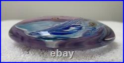 Signed Wes Hunting Art Glass Paperweight Magnum 4.5 Disk Form Millefiori Style
