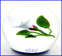 Spectacular VICTOR TRABUCCO Blossoming White CALLA LILY Art Glass PAPERWEIGHT