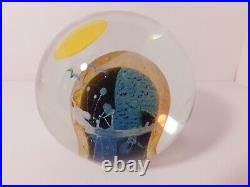 Splendid Original Signed Steven V. Correra EARTH GLOBE Art Glass Paperweight