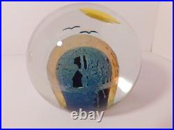 Splendid Original Signed Steven V. Correra EARTH GLOBE Art Glass Paperweight