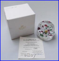 St Louis Fuchsia Flower Paperweight + Box & Certificate