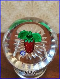 St Louis Glass Paperweight 1992 Strawberry Signed & Dated France