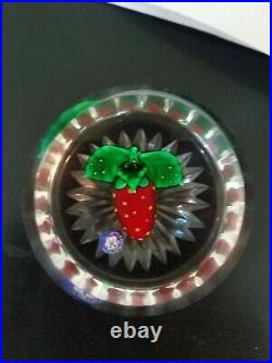 St Louis Glass Paperweight 1992 Strawberry Signed & Dated France