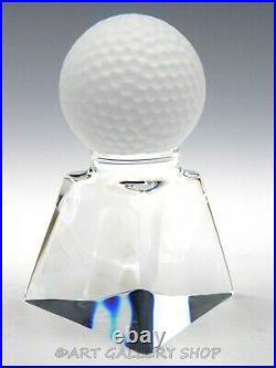 Steuben Crystal Art Glass Figurine Paperweight GOLF BALL By Joel Smith Rare