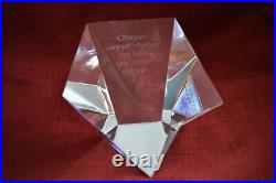 Steuben Signed Art Glass Crystal Paperweight w Poem Unique Keepsake