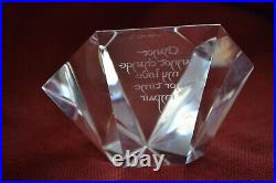 Steuben Signed Art Glass Crystal Paperweight w Poem Unique Keepsake