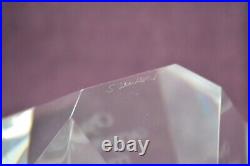 Steuben Signed Art Glass Crystal Paperweight w Poem Unique Keepsake